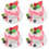4Pcs Red Artificial Cake Models PU Material Decorative Fake Cake Props 6