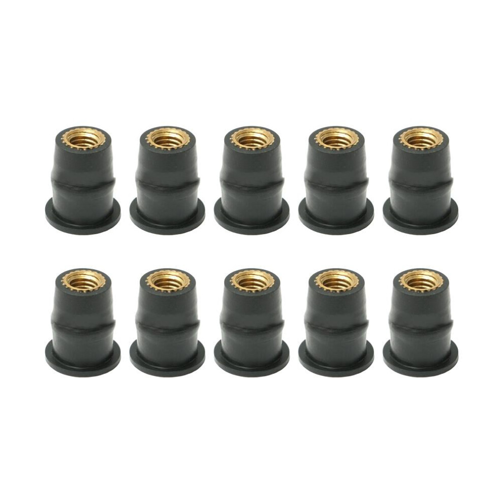 10Pcs Well Nuts Fasteners M5 Rubber 5Mm / 0.2In For Motorcycle Windshield Bolts 9405492072688