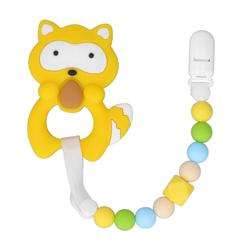 Adorable Design Pacifier Clip Holder, Multifunctional Use BPA Free Baby Teether Chain, Food Grade Silicone Soft Touch Holder