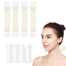 Fita adesiva invisível para lifting do pescoço – Kit com 20 peças para lifting facial e do pescoço, tiras para firmar a pele flácida, contorno