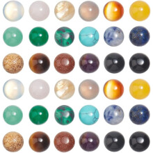 36 db 18 Anyag Drágakő Cabochon 8 mm-es félgömb alakú kő Cabochons lapos hátú kvarc kő fülbevaló nyaklánc ékszer készítéséhez