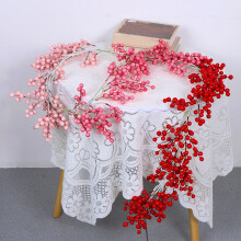 Guirlande de baies rouges artificielles AuroraX pour la Saint-Valentin, 1,98 m de long, flexible, pour décoration de cheminée ou de table, idéale