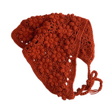 Breathable Design Baby Head Scarf Pastoral Knit Hair Accessory for Toddler Girls Stylish Knitted Headscarf Headwear