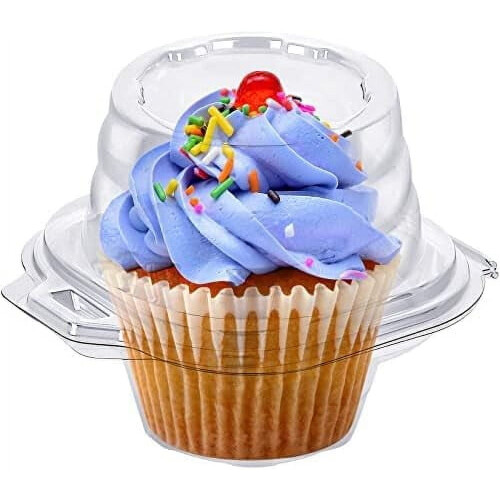 Ατομικά κουτιά για cupcakes 50 τεμαχίων – Στοιβαζόμενες πλαστικές θήκες για muffins και