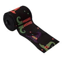Halloween satijnen lint 2,5 inch x 5 yard met draadversteviging aan de rand