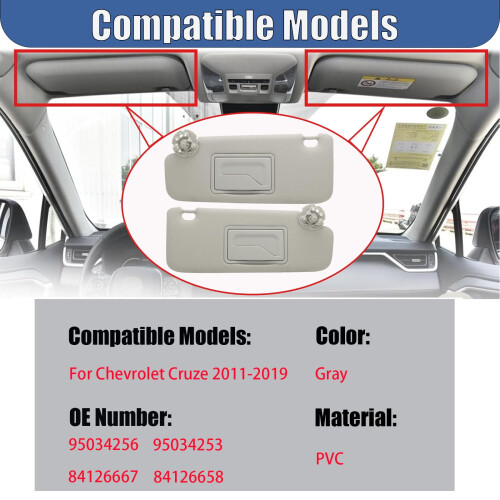 Αντικατάσταση σκιάδιου ηλίου για Chevrolet Cruze2011–2019 (Αριστερά οδηγού + δεξιά 1
