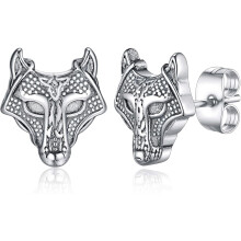Viking Animal Huggie Hoops for Men – Gothic Dragon/Snake/Dino/Wolf, Stainless Steel, Hypoallergenic, Lightweight, Punk Rock Jewelry Gift