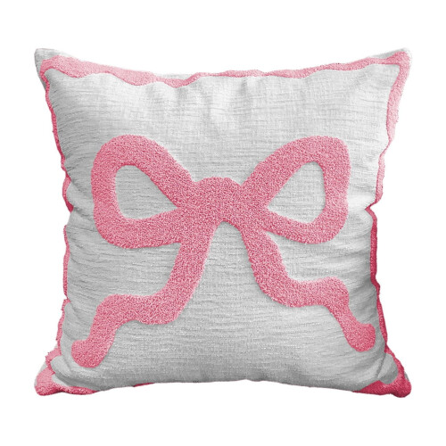 Valentinsdagssløyfepute rosa 43 cm