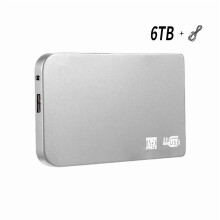 6TB Portable USB 3.0 External HDD – Slim Silver Hard Drive for PC, Mac & Laptop Backup (Compatible with Windows/macOS)