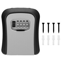 4-Digit Combination Lock Box, Aluminum Alloy, 12.1x9x4cm, Key Storage, Wall Mount