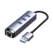 USB C to Ethernet Adapter USB3.0 Hub RJ45 1000Mbps Ethernet Port, Wide Compatibility for Seamlessly Internet Connection
