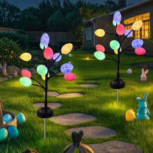 Solar Easter Egg Lights, Waterproof LED Stake Lights with 2 Modes, Compatible with Outdoor Garden, Patio, Pathway & Landscape