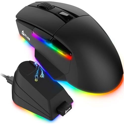 Mouse da gioco wireless Blaze X RGB con dock, 12000 DPI