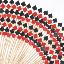 200 PCS 4.7" Casino Toothpicks – Bamboo Cocktail Picks for Drinks, Fruit, Dessert & Party Supplies
