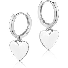 925 Sterling Silver Heart Dangle Earrings for Women Silver Dangle Leverback Earrings Hypoallergenic Love Heart Dangle Drop Earrings for Jewelry Gifts