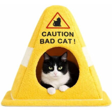 Trafikkon kattbädd – sherpa fleece, inglasad grotta