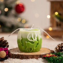 Bougie parfumée AuroraX, bol de Noël, cire naturelle, 1 paquet