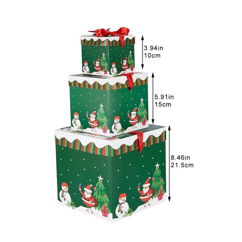 Christmas nesting gift box set 3 large stackable boxes 2