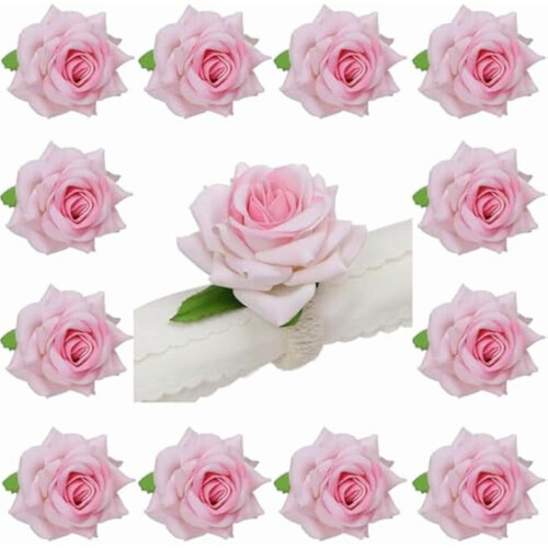 Handgefertigte Serviettenringe mit Blumenmuster – 12 Stück