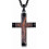 Colar com pingente de cruz de madeira para homens, em madeira de ébano koa, 60 cm (24 polegadas). 1