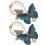 Vlinderhaarclips van blauwe legering, 2 stuks 1