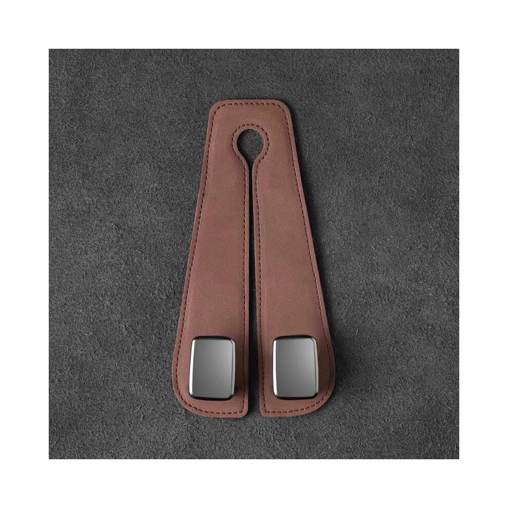 2Pcs Car Seat Back Hooks Â Dual Headrest Storage, Brown 9058772255181
