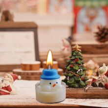 Handgjort julljus – Vinterdoftljus med sojavax i form av tomte eller snögubbe – Festlig doftgåva för högtider, heminredning och små presenter