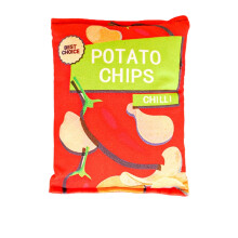 Knisperend pluche hondenspeeltje in de vorm van een aardappelchip, 18 cm (7 inch), rood