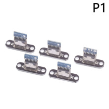 (CHT-TS023R-H145-P5) 5 kpl USB 3.1 Type C -naarasliitin ruuvikiinnityslevyllä, Type-C USB-liitin 3.1 Type-C 2Pin 4Pin naarasliitin latausporttiin