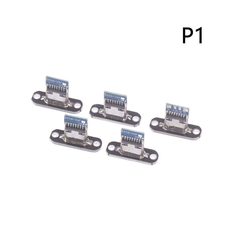 (Cht-Ts023r-H145-P5) 5Pcs Usb 3.1 Type C Socket With Screw Fixing Plate Type-C Usb Jack 3.1 Type-C 2Pin 4Pin Female Connector Jack Charging Port 9425574038531
