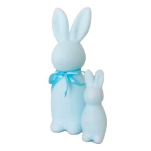 Osterhase mit Beflockung, Osterszene, Osterdekoration, niedlicher Osterhase