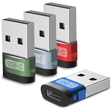 Confezione da 4 adattatori da USB-C femmina a USB-A maschio – Compatibili con Apple Watch, iPhone, AirPods, iPad, Samsung Galaxy