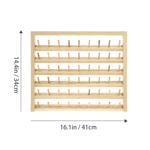 Wooden Sewing Thread Storage Holder Wall-Mounted 54-Spool Rack 1