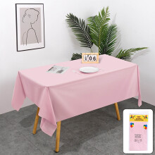 Nappe carrée jetable unie, en plastique imperméable, 54 x 72 pouces, rose macaron – Idéale pour les fêtes, les pique-niques, les mariages et