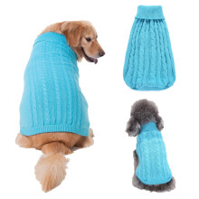 Warme, schattige hondentrui met col, gemaakt van een acrylmix, machinewasbaar, unisex, maat XS (lichtblauw) – geschikt voor kleine honden en puppy's