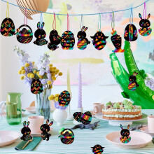 Buntes Kratzmalset für Kinder: Ostereier, Alien-Kratzmalerei, Dekoperlen, Party-Kratzmalerei (für ebene Flächen) A
