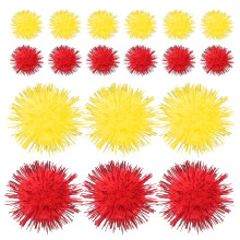 100pcs Assorted Color Sparkly Pom Poms for Crafts, Polyester Decorations for Hats and Projects