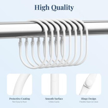 Lot de 12 anneaux de rideau de douche en métal doré, diamètre intérieur de 5 cm