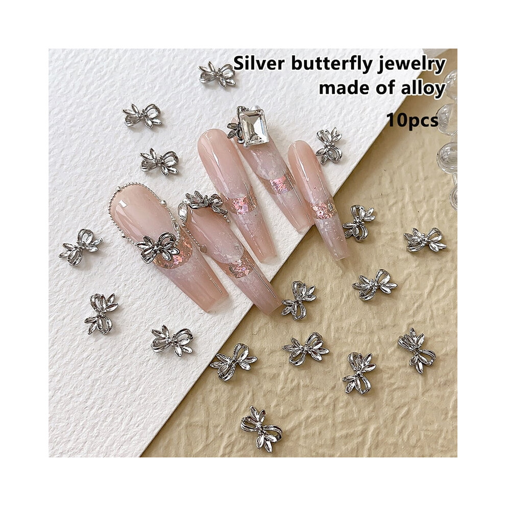 Silver 20Pcs Alloy Nail Art Charms For Manicure