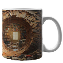 Mug Bibliothèque – Tasse à café en céramique 3D, design créatif, cadeau pour les amoureux des livres, convient à la maison et au bureau
