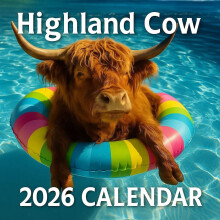 AuroraX2026Wandkalender – Leuk koeienontwerp, spiraalgebonden, jan-dec 2026, whiteboard & kantoorplanner