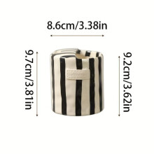 Mug en céramique rayée rétro, peint à la main – Résistant à la chaleur, antidérapant, double paroi, compatible avec le lait, le café, les