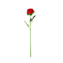Bouquet de roses artificielles réalistes – Tiges en soie rouge pour mariage, Saint-Valentin, décoration intérieure et centre de table (1 pièce)