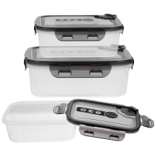 Lot de 3 boîtes de conservation hermétiques empilables pour réfrigérateur et cuisine