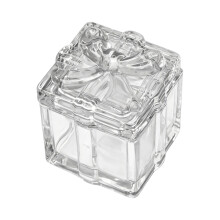 Klares Vintage-Glas mit Deckel – Bonboniere aus geprägtem Kristall, dekoratives Vorratsglas für Hochzeiten, Partys, Buffets und zur Aufbewahrung
