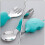 1 Set Kids Tableware Spoon Fork Baby Training Spoon Blue 4