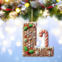 Ornements de Noël en acrylique avec 26 lettres, pendentif alphabet personnalisé à suspendre soi-même pour sapin, couronne, porte et décoration