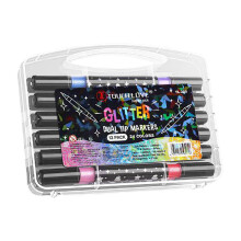 Conjunto de marcadores em gel com glitter e pontas de fibra flexíveis –