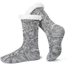 Heren pantoffelsokken met antislipzool, wintercadeau, warme, thermische, pluizige sokken met antislipzool voor thuis, maat US9-12