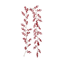 Décoration de Noël en rotin avec baies rouges artificielles (175 cm), idéale pour décorer l'intérieur et l'extérieur de votre maison pendant